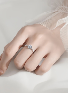 莫桑钻戒指钻石戒指首饰品钻戒经典四爪钻戒戒指女轻奢高级感