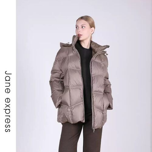简表达90白鹅绒短款立领面包服