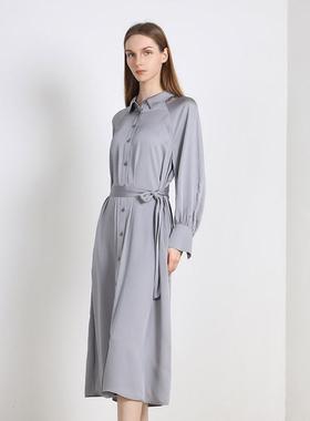 Jane express/简表达25年春长袖连衣裙中长款长裙女宽松CLY53002