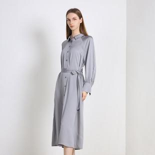 连衣裙中长款 简表达25年春长袖 长裙女宽松CLY53002 express Jane