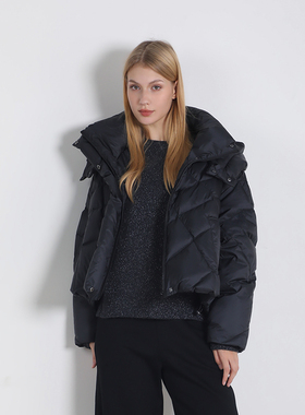 Jane express/简表达24年冬季新款羽绒服黑色墨黑DYR41003