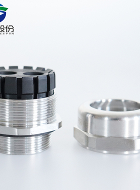 蓝盛 二孔不锈钢电缆接头IP68外螺纹防水密封格兰头304多孔葛兰头