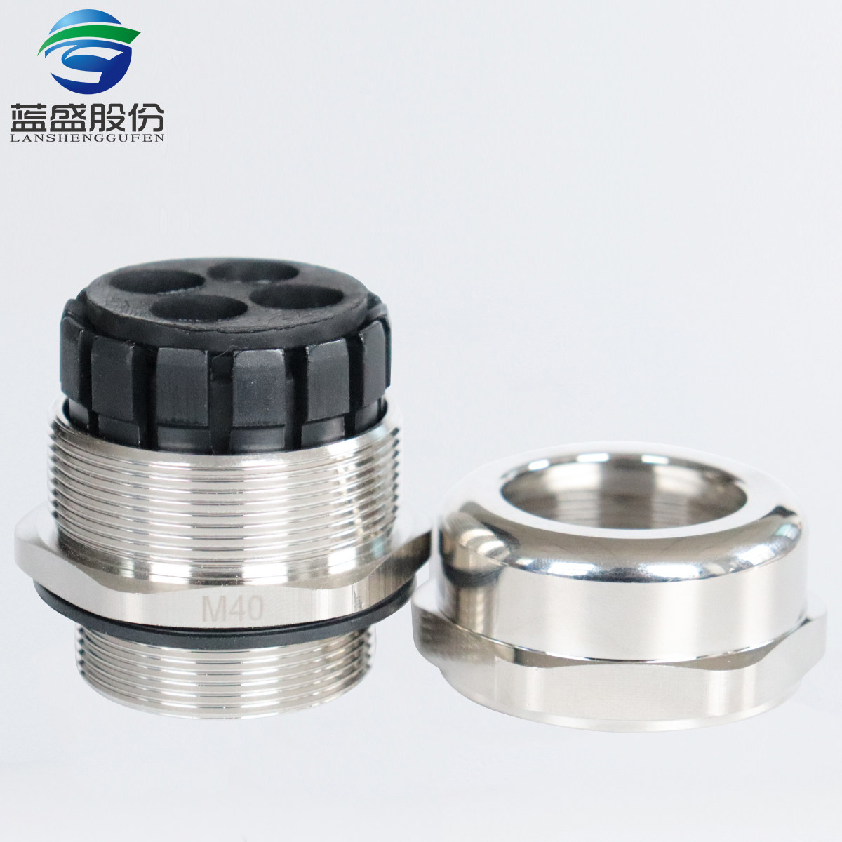 蓝盛 四孔金属电缆防水接头ip68密封锁紧多芯格兰头多根电线压盖