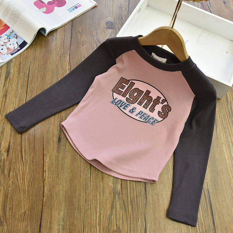 女童打底衫春秋装新款儿童短款长袖T恤薄款中大童女孩字母上衣t恤,童装/婴儿装/亲子装,T恤,淘宝优惠券,粉丝福利购,淘宝优惠卷