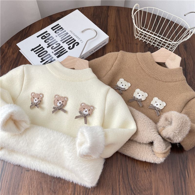 男女童加绒毛衣针织衫冬季儿童