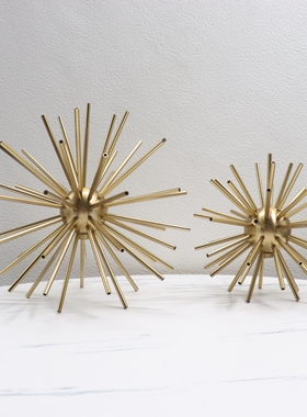 创意金属蒲公英海胆摆件后现代