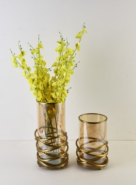 工艺金属花篮轻奢风摆件软装饰品