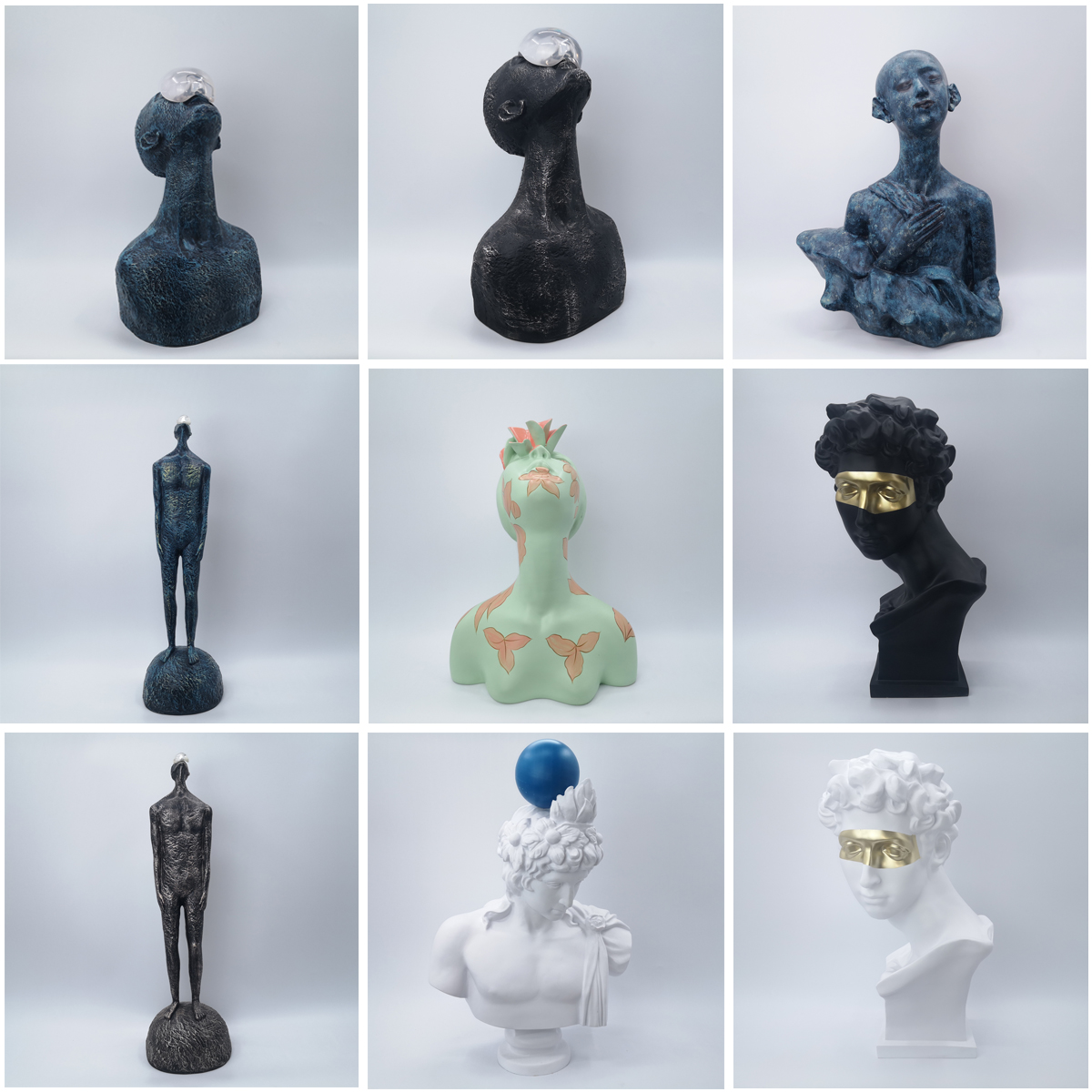 树脂艺术风客厅玄关推荐人像雕塑