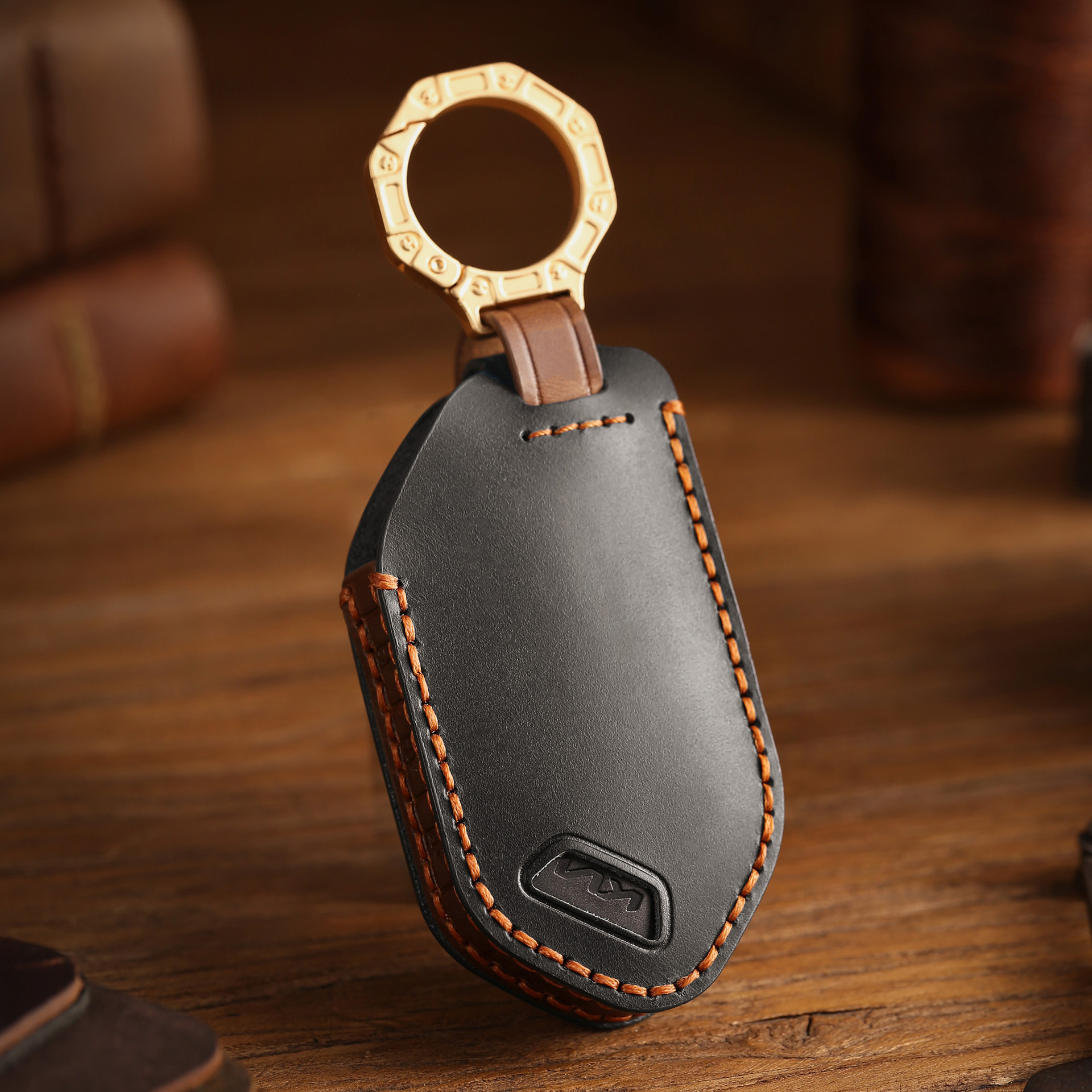 新款跨境汽车真皮钥匙包适用于起亚2024款全新KIA高档牛皮钥匙套