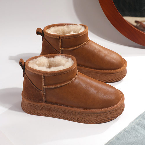 真皮防水雪地靴女鞋2025年冬季