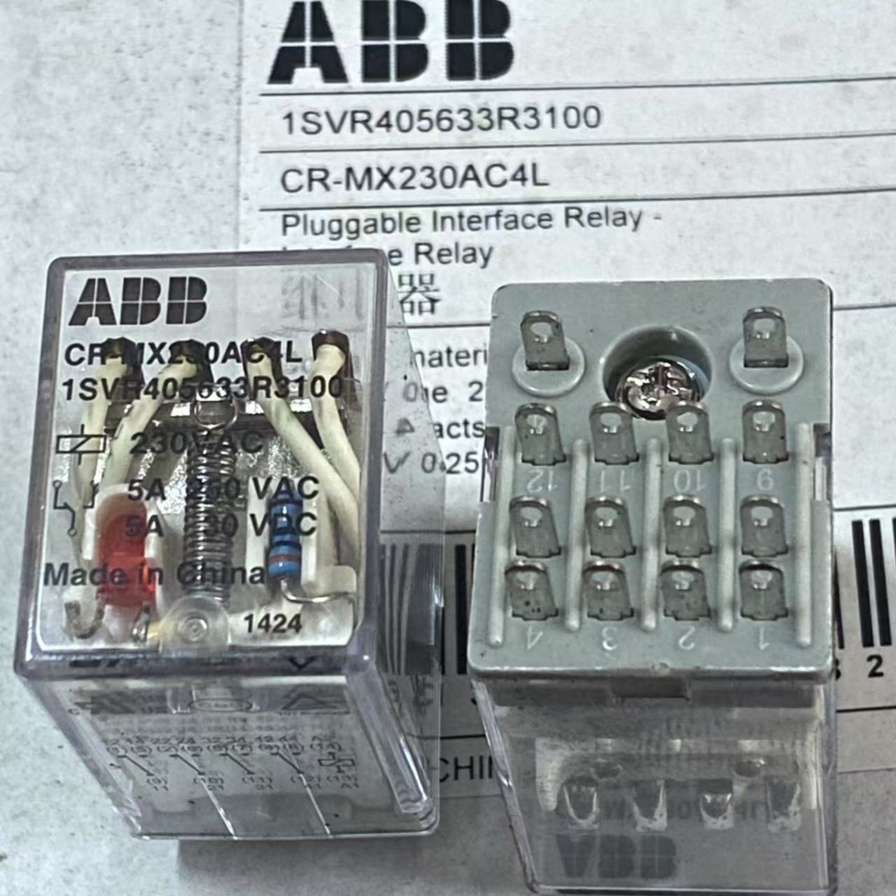 包邮全新原装 CR-MX230AC4L 现货 ABB中间继电器 1SVR405633R3100