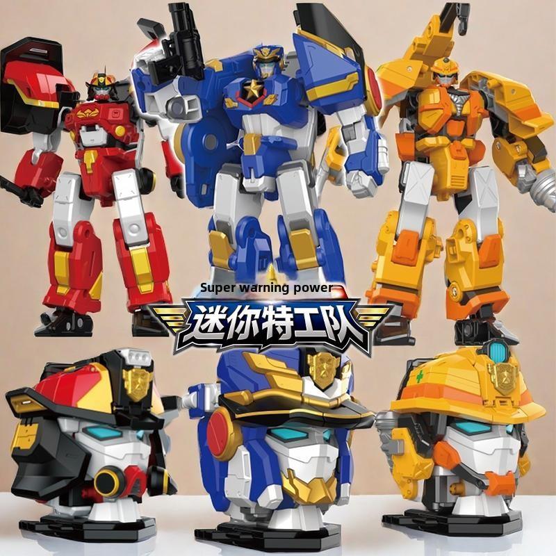 迷你特工队7超级战警力量玩具儿童男孩五合体机器人战士变形机甲