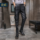 麂皮绒防水防风摩托车宽松PU皮男士 皮裤 男加绒加厚2025新款 子