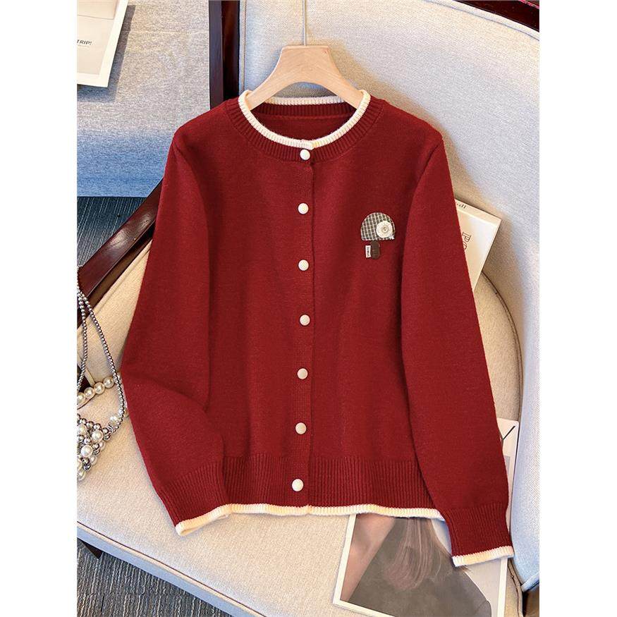 红色毛衣可外穿内搭女秋冬2025新款今年流行爆款加厚针织开衫外套,个性定制/设计服务/DIY,棉服工装,淘宝优惠券,粉丝福利购,淘宝优惠卷