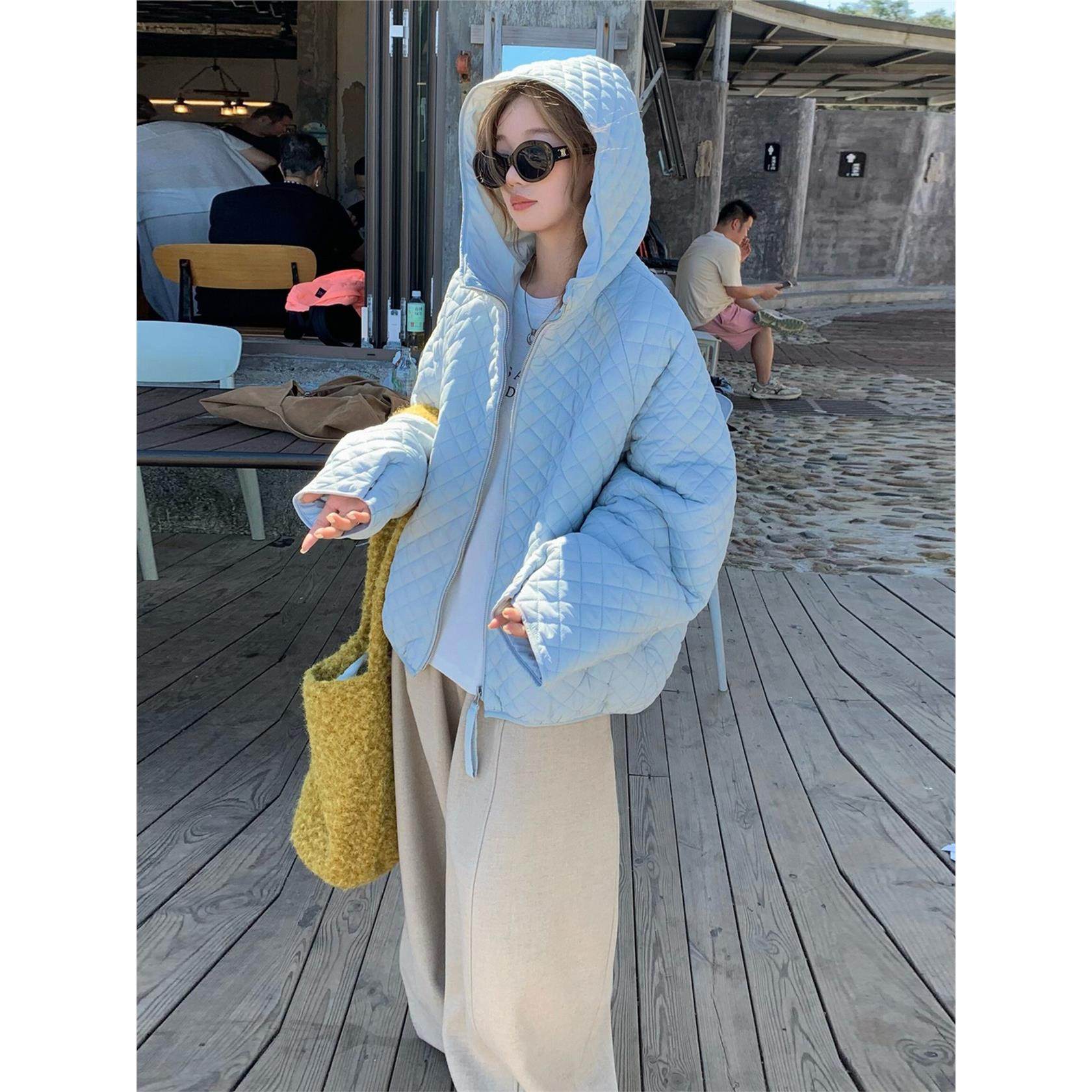 巨好看菱格连帽棉服女款冬季新款小个子短款冬装外套轻薄保暖棉衣,个性定制/设计服务/DIY,棉服工装,淘宝优惠券,粉丝福利购,淘宝优惠卷