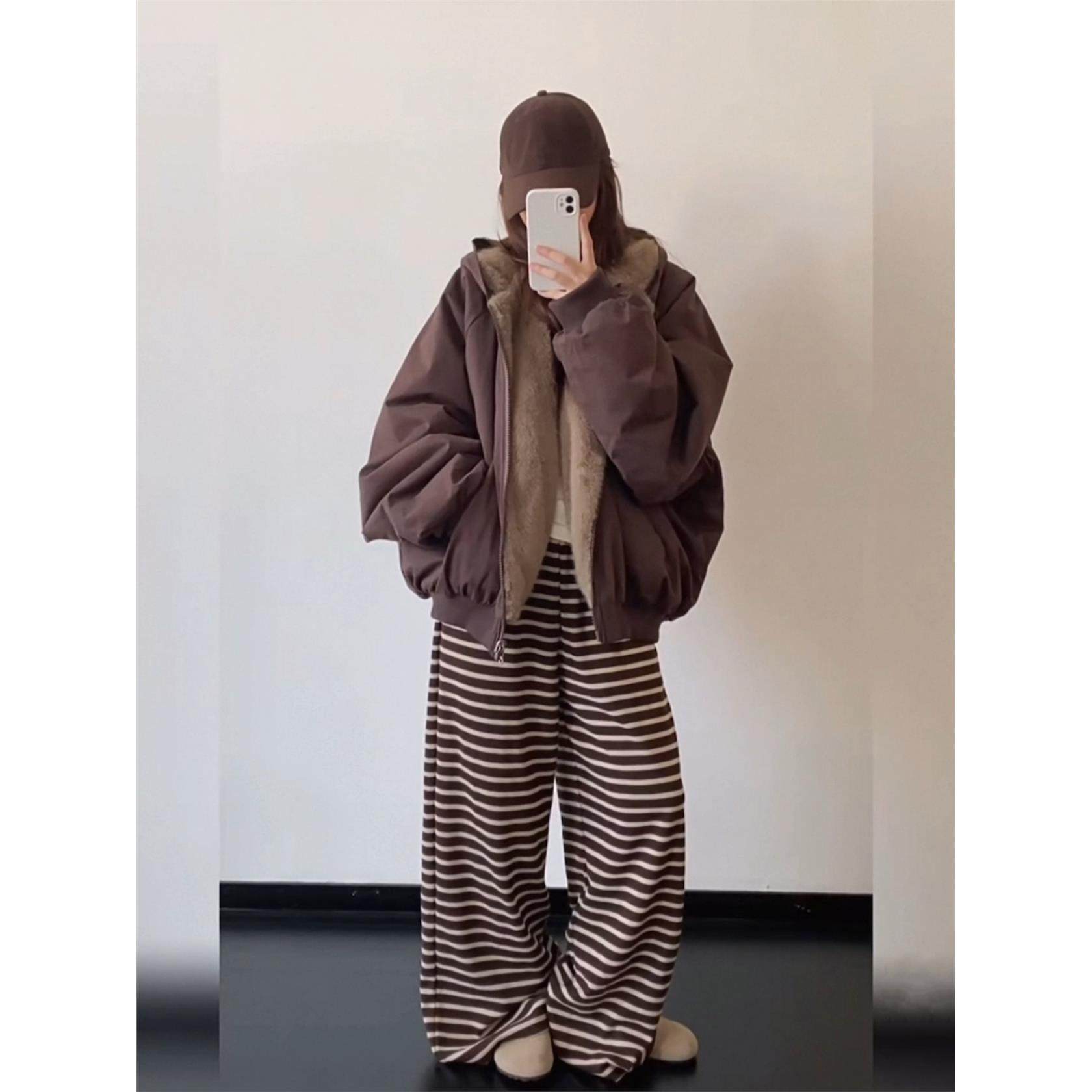 美拉德双面穿座山雕棉服女2025冬季新款加绒外套都市栗人棉衣棉袄,个性定制/设计服务/DIY,棉服工装,淘宝优惠券,粉丝福利购,淘宝优惠卷