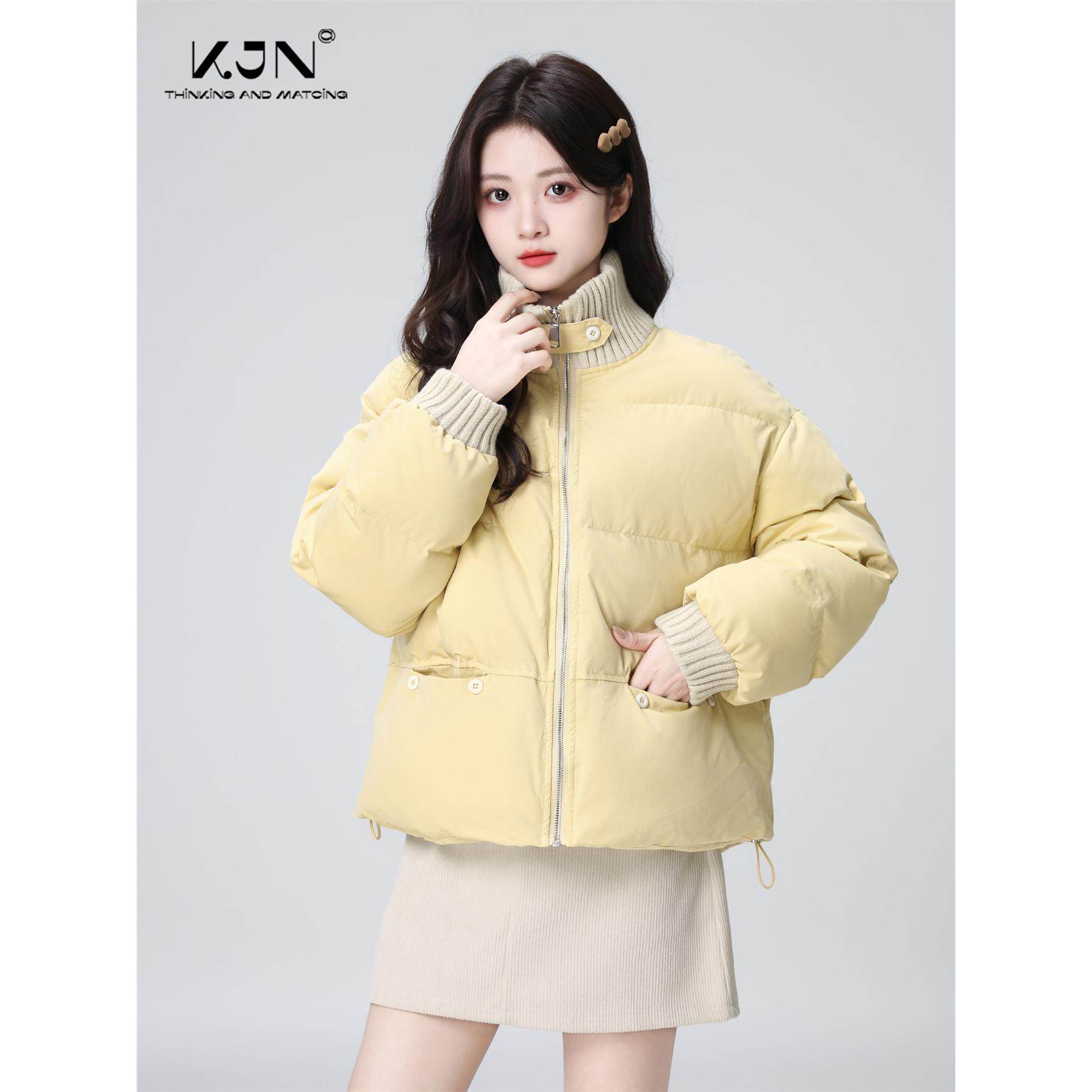 黄色棉服外套女2025冬季新款加厚保暖宽松立领面包服棉衣短款上衣,个性定制/设计服务/DIY,棉服工装,淘宝优惠券,粉丝福利购,淘宝优惠卷