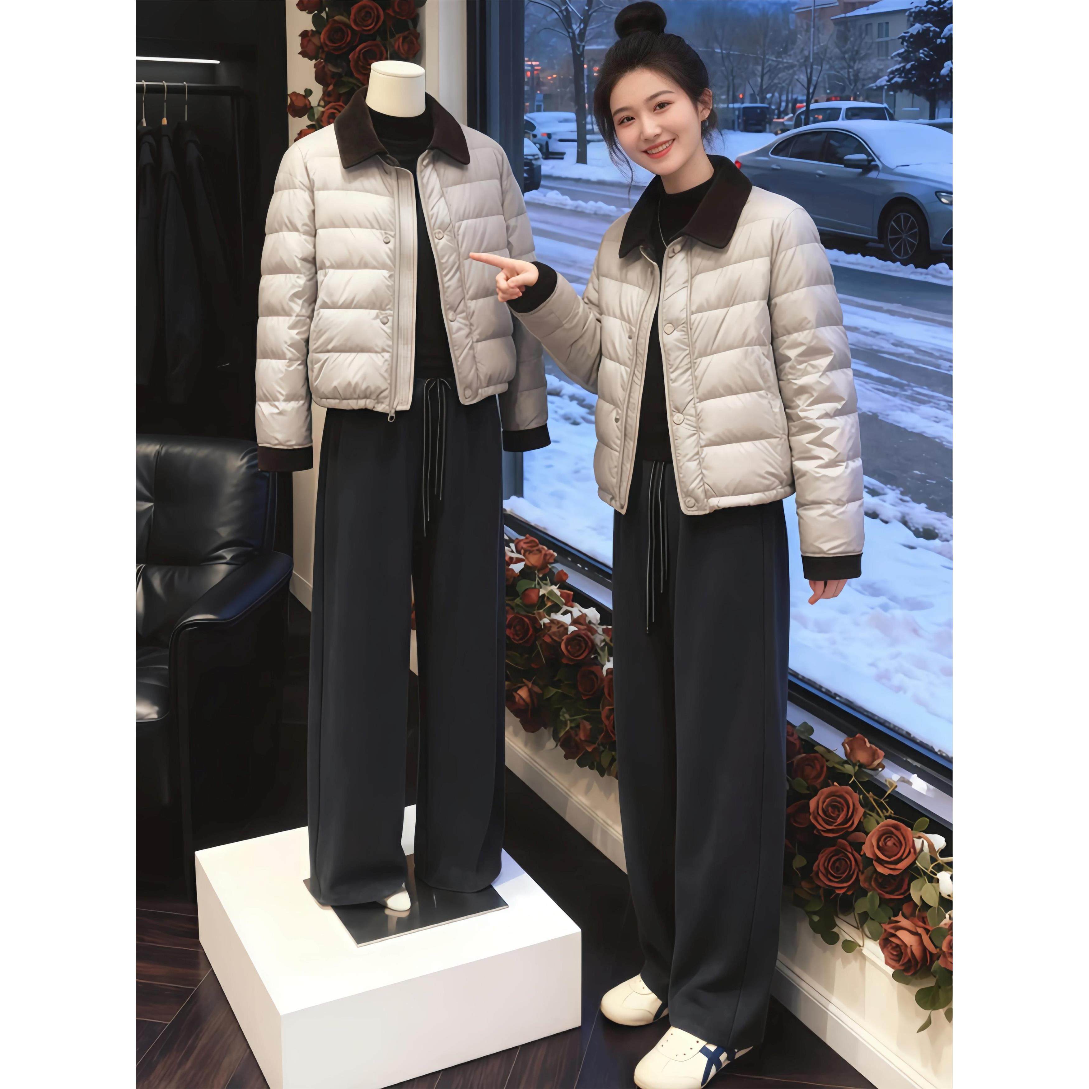 纯色设计感翻领长袖棉服女2025新款小众洋气时尚百搭显瘦潮流衣服,个性定制/设计服务/DIY,棉服工装,淘宝优惠券,粉丝福利购,淘宝优惠卷