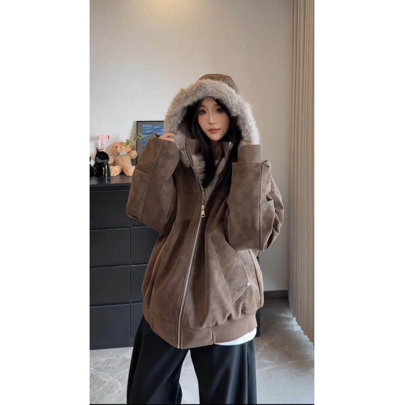 国潮座山雕外套情侣装大毛领PU皮棉衣女夹棉加厚夹克连帽棉服棉袄,个性定制/设计服务/DIY,棉服工装,淘宝优惠券,粉丝福利购,淘宝优惠卷