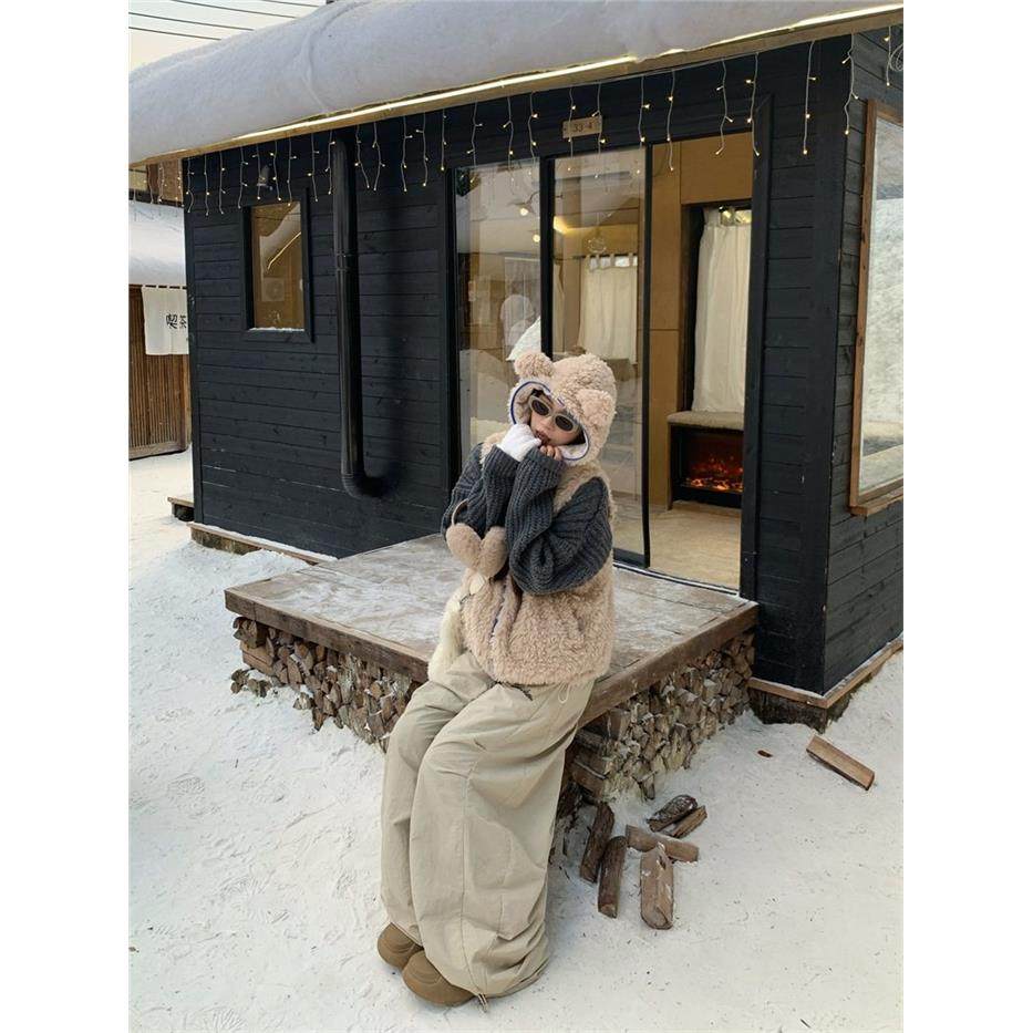 195大喜 熊耳朵连帽马甲棉服外套女冬季叠穿宽松百搭羊羔毛棉衣潮,个性定制/设计服务/DIY,棉服工装,淘宝优惠券,粉丝福利购,淘宝优惠卷