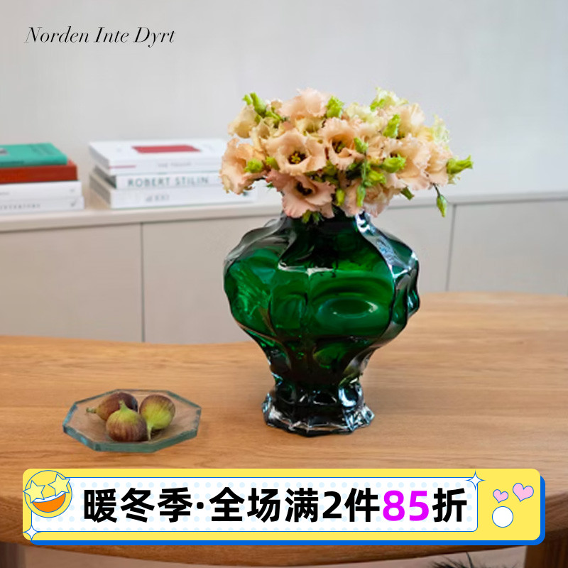 丹麦进口北欧风玻璃创意桌面花瓶