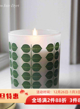 瑞典进口Pluto香薰蜡烛凉亭绿叶无滴蜡圣诞香氛烛台氛围感小众
