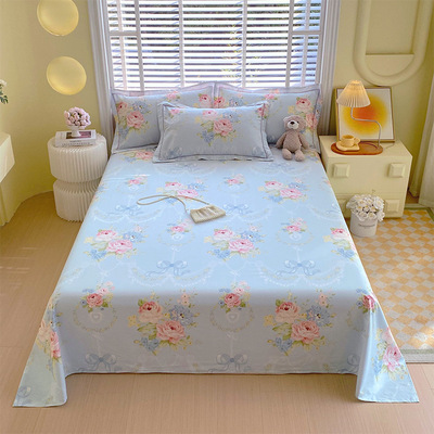 纯棉床单单件斜纹单人学生宿舍100全棉双人床被单1.2m1.5米1.8m床