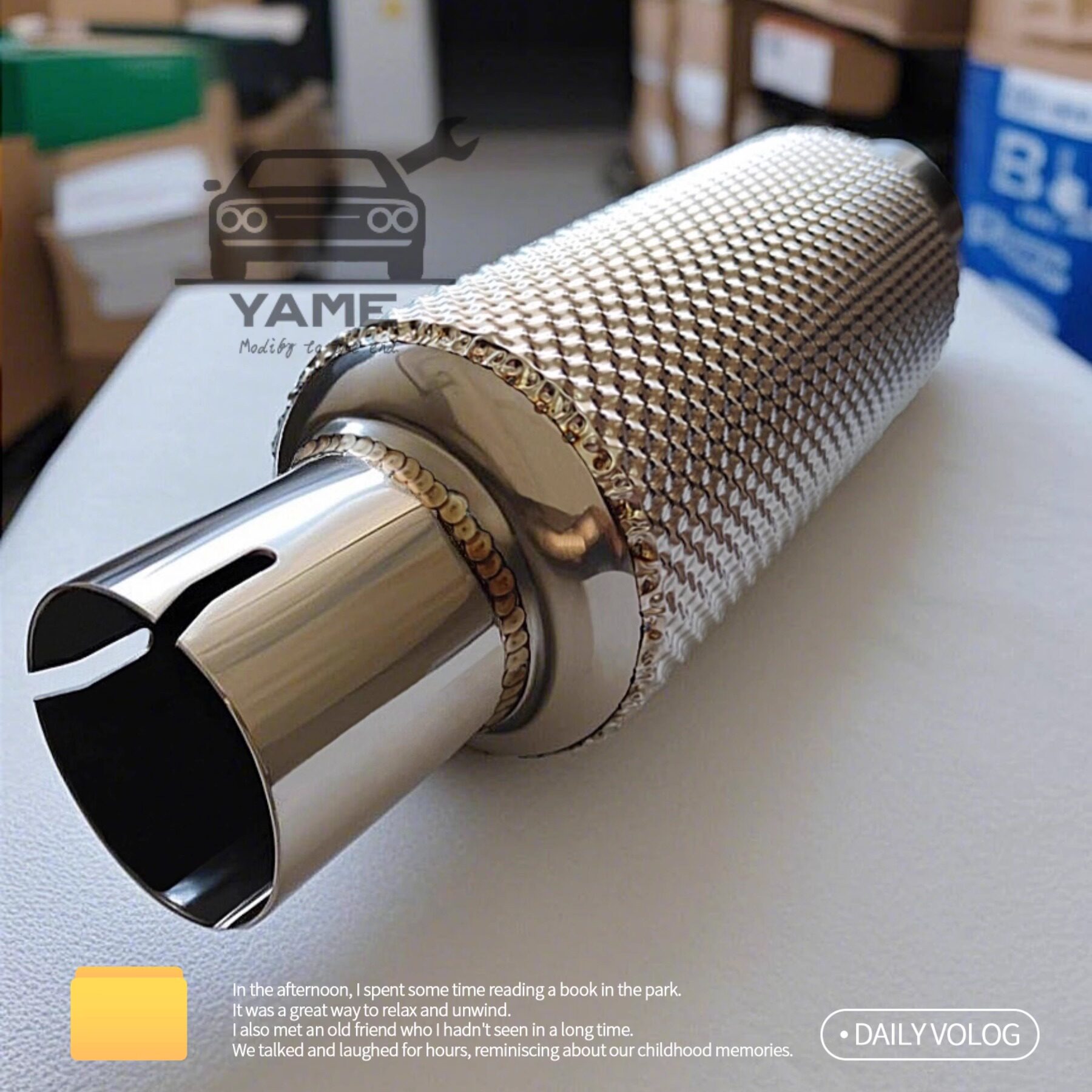 中尾段消音鼓中段排气管通用中消隔热加长变径改装网芯直排消音器