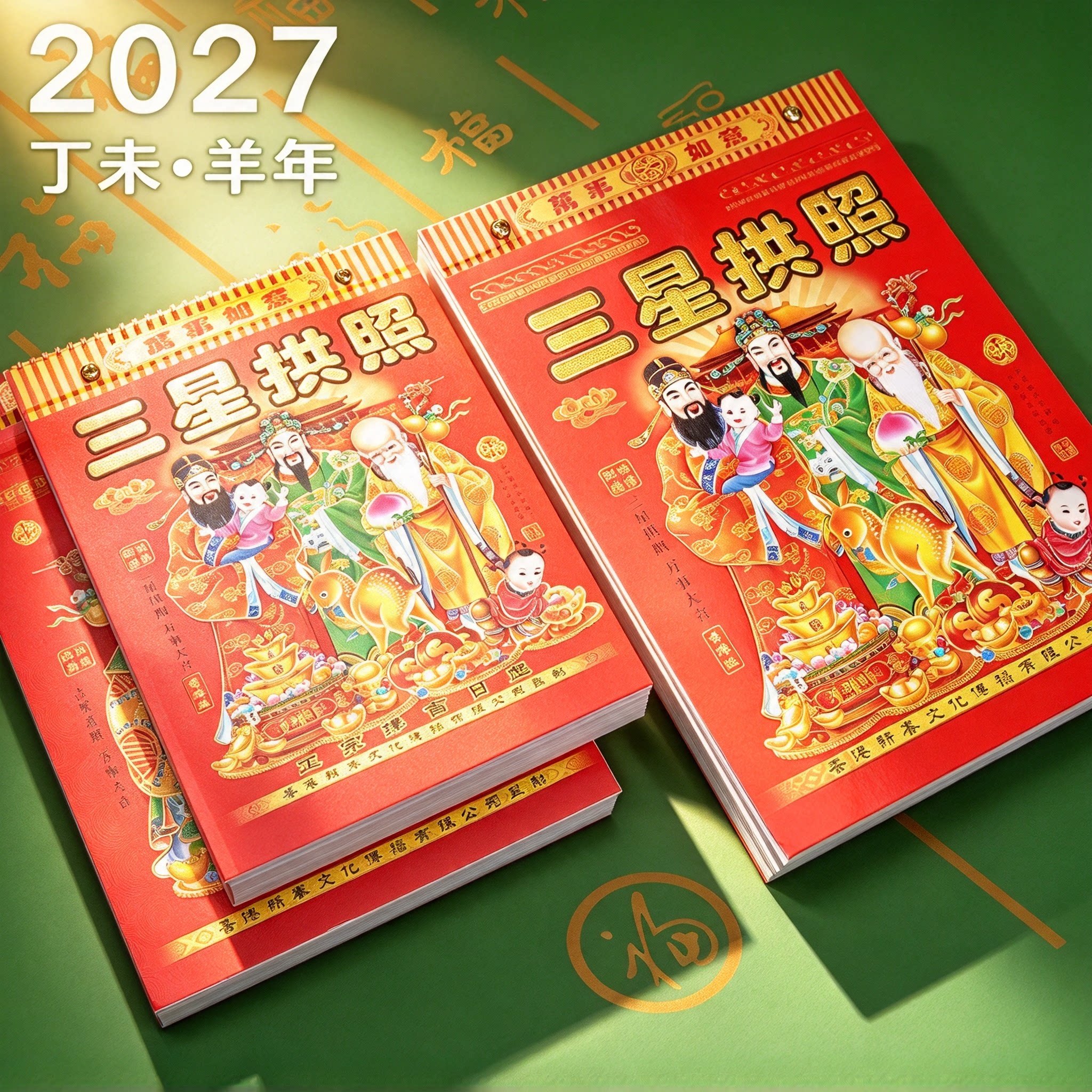 日历2027老黄历新款挂历家用挂墙大号羊年老人用黄历老式手撕万年历挂式挂牌传统年历每天一页365张皇历撕历