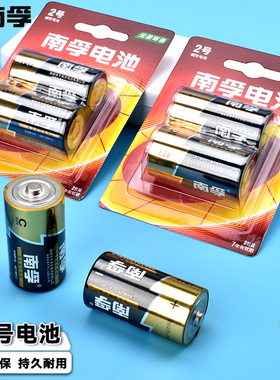 南孚2号碱性电池中二号C型LR14适用面包超人花洒费雪摇椅R14P玩具挂时钟表火车摇摇车1.5v三3号南浮电池二号