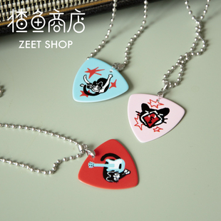 猹鱼商店 摇滚猫乐队系列 拨片项链锁骨链饰品时尚设计生日礼物