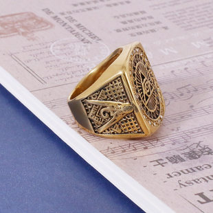 光明会全视之眼戒指共济会兄弟会黑手党徽章关节男生冷门AG公进会
