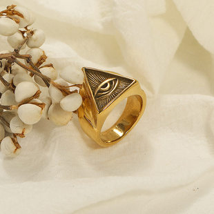 光明会全视之眼戒指共济会兄弟会黑手党徽章关节男生冷门上帝之眼