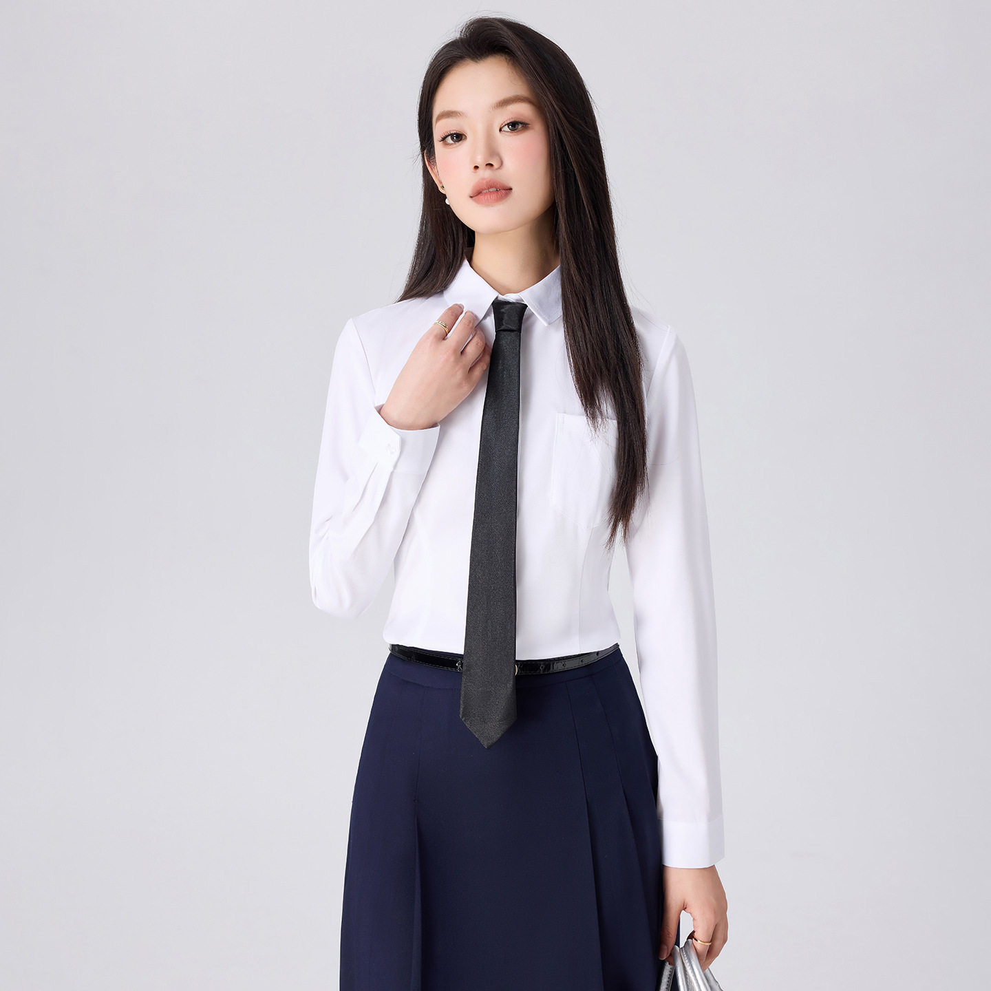 漂亮的御姐有杀气-傻气社畜拯救世界衬衫女学生面试正装工作服