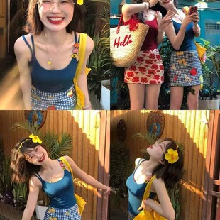 少夫人来自东北梁雯晶钱小卉同款甜美多巴胺甜妹吊带背心少女辣妹