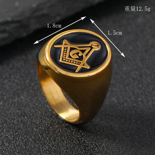 光明会全视之眼戒指共济会兄弟会黑手党徽章关节男生冷门男款AG戒