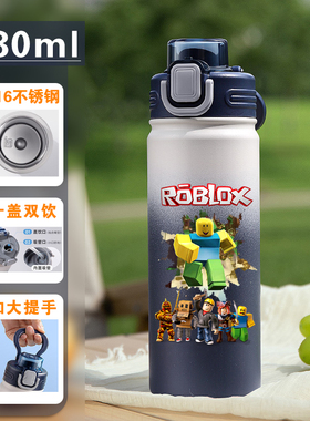 新款MC我的世界水杯游戏Roblox儿童保温杯水壶中小学生杯子男孩