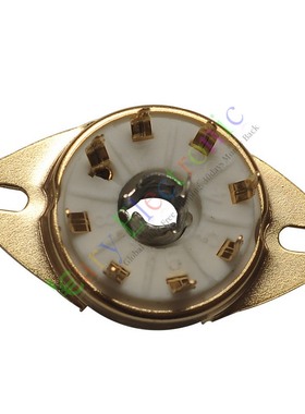 GZC8-8-Y-G铜镀金PCB陶瓷8脚电子管座适用EBL21 C3G ECH21 4P1S等