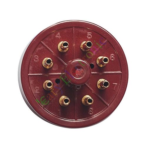 全新音响DIY配件搭棚用EL34-R-G管基镀金脚红色8脚电木电子管座