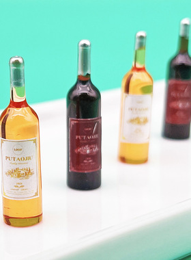小人国迷你小东西仿真红酒小瓶子微缩食玩微景观摆件便利店小酒瓶