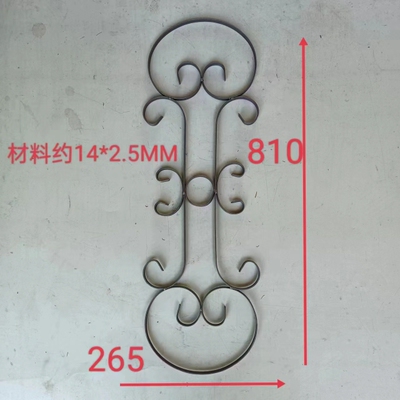 铁艺配件中国铸铁铁花大门装饰焊接花件护栏花铁庭院栏杆农村花样