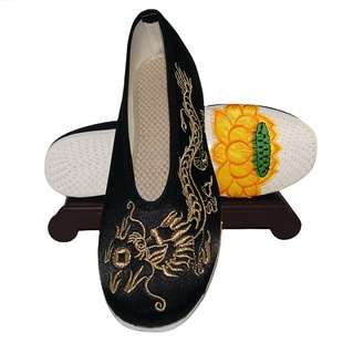 绣花鞋 千层底男女单鞋 老年装 布底莲花冲喜男女寿鞋 老鞋 老北京布鞋