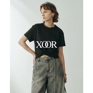 XOOR透气凉感交叉剪裁T恤 2026夏女通勤亲肤清爽吸汗显瘦圆领上衣
