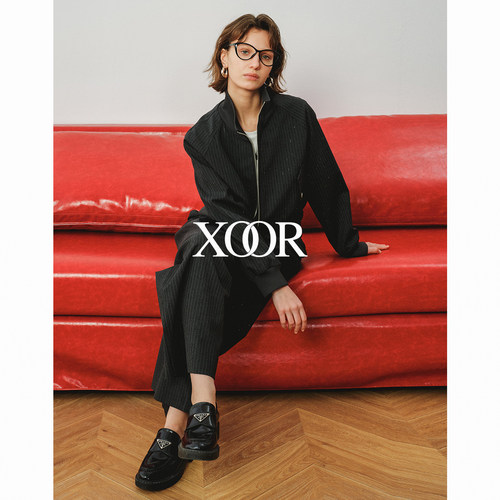 XOOR烫钻高腰显瘦直筒长裤2026春