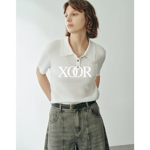 XOOR亲肤针织POLO衫女显瘦2026夏