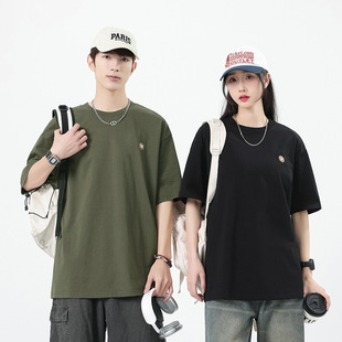 夏季新款潮流百搭情侣体恤印花衫男半袖简约重磅纯棉短袖T恤男士