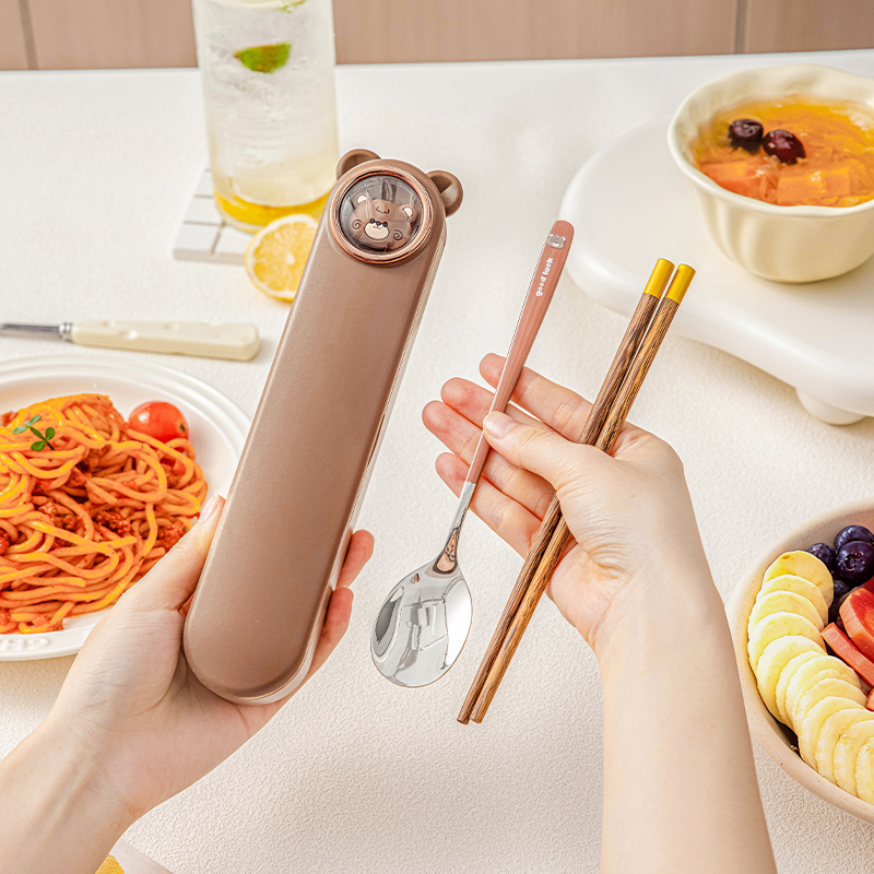 可爱筷子勺子套装一人用便携餐具