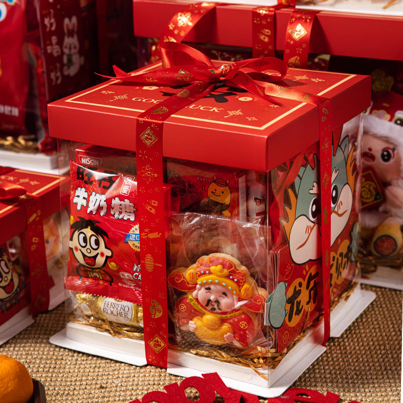 新年6寸8寸蛋糕盒丝带手提透明