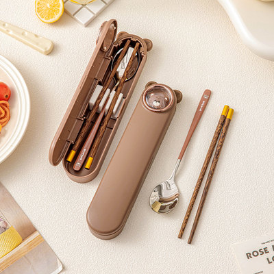 儿童便携餐具盒筷子勺子套装