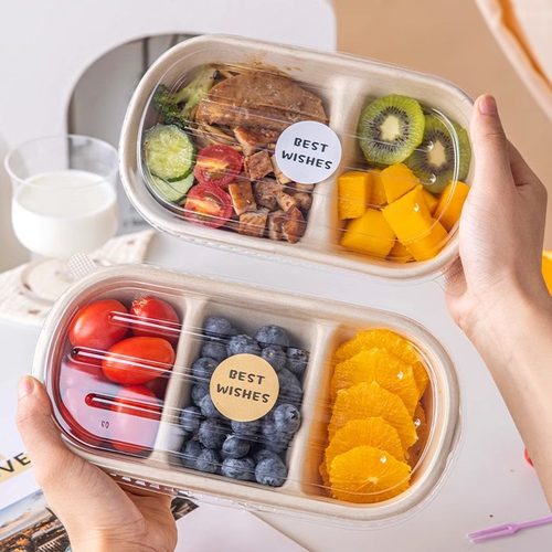 一次性纸浆餐盒轻食便当